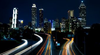 Atlanta street at night